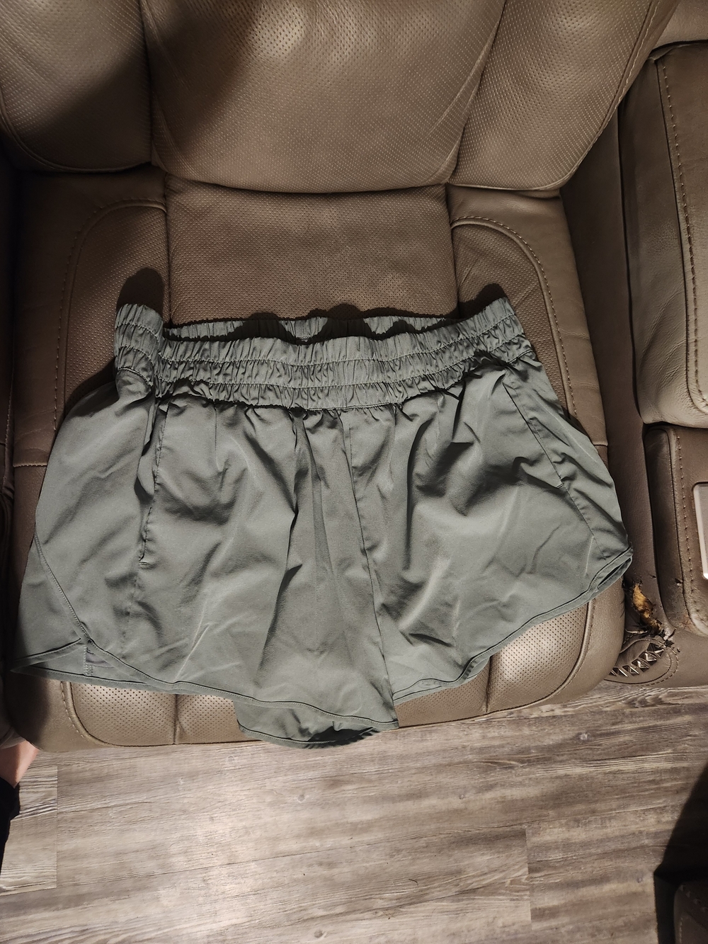 Avia Olive Green Athletic Elastic-Waist Shorts